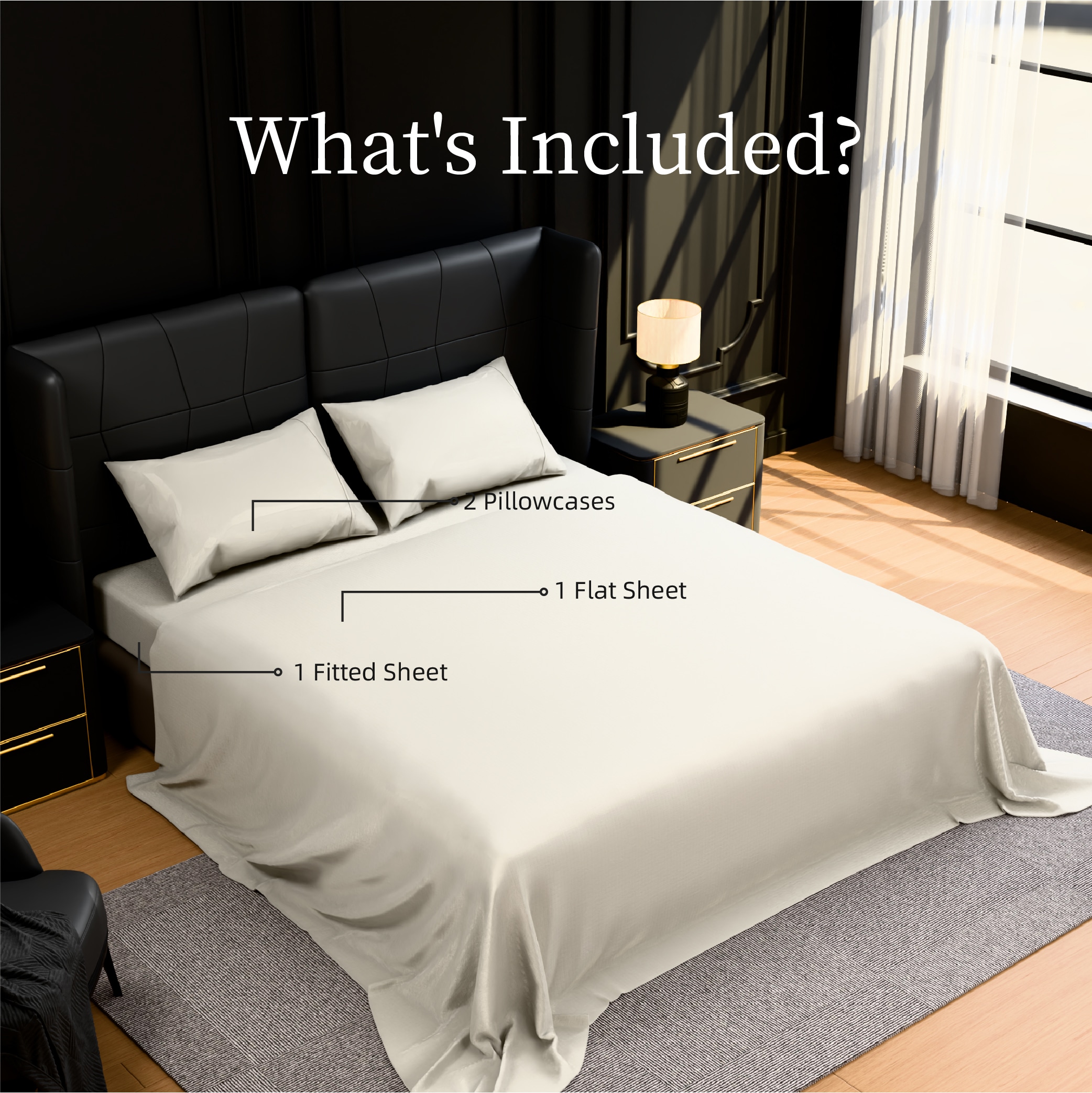Bedding Full Bed Sheets Set - 4 Piece Bedding - Brushed Microfiber - Shrinkage And Fade Resistant - Easy Care (Full, White)_voghion.com